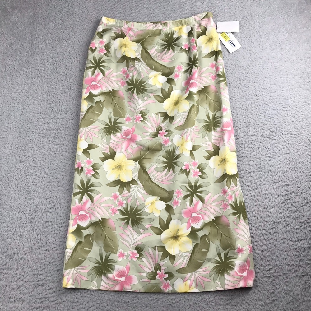 Pendleton Silk Blend Midi Skirt Womens 12 Tropical Floral Minimalist Beach NEW